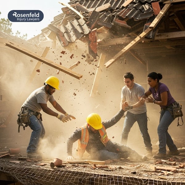 Attorneys discussing liability of construction companies and property owners in a construction accident case